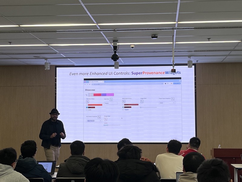 Arpit Narechania giving an invited talk at ShanghaiTech University